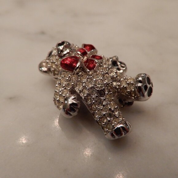 Swarovski Crystal Encrusted Bear Brooch - Picture 7 of 8